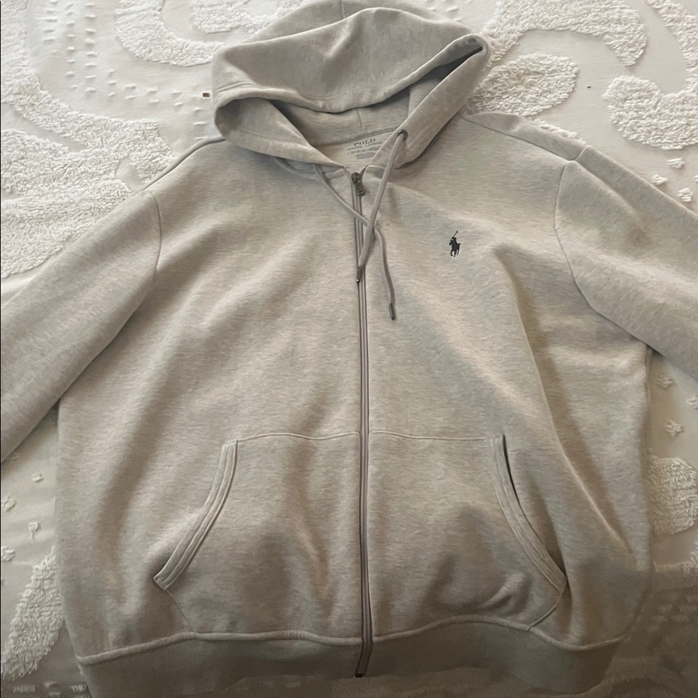 Polo by Ralph Lauren Light Gray Zip-Up Hoodie